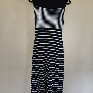 A New Day Black and White Striped Knit Dress